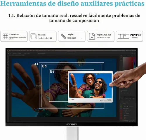 Vista 5 de INNOCN Monitor de 27" 4K 120Hz HDR500 USB-C 90W para MacBook/Mac mini
