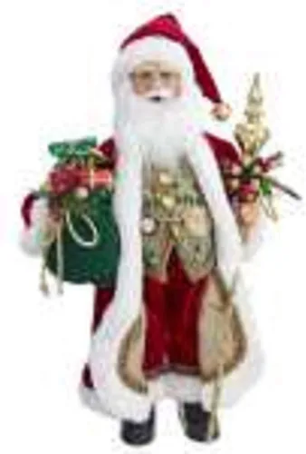 Vista 2 de Kurt Adler Kringle Klaus Santa elegante de 17 pulgadas con personal y bolsa de regalos