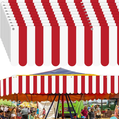 Vista 9 de Preboun 3 piezas de decoración de toldo de carnaval, tienda de campaña de circo, decoraciones colgantes de carnaval, pancarta de concesión, toldo