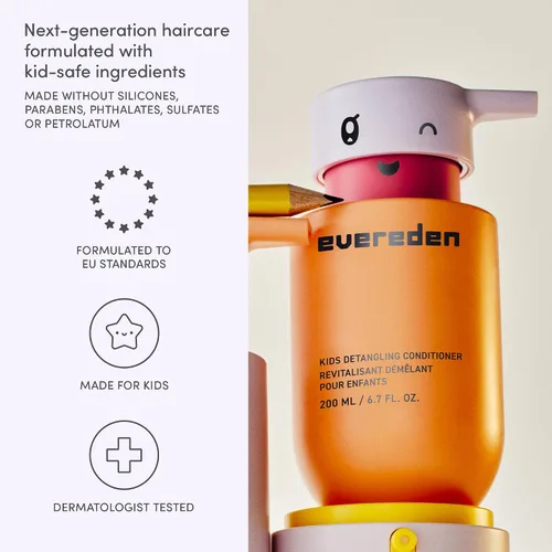 Vista 8 de Evereden Happy Hair Duo - Juego de champú y acondicionador para niños, limpio, vegano y sin desgarros, desenreda, fortalece y suaviza todo