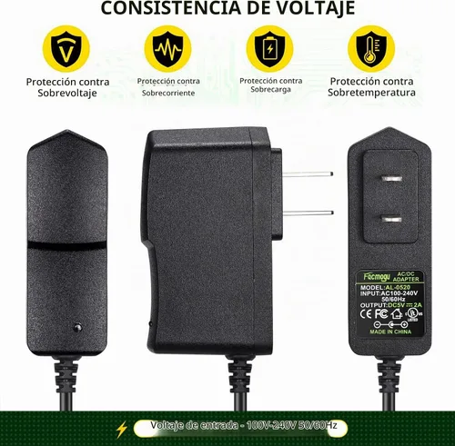 Vista 4 de Facmogu Pack de 2 adaptadores de corriente DC 5V 2A, transformadores de alimentación de CA 100-240V a CC 5V 2A 10W, conector de 5.5 x 2.5mm También