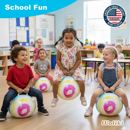 Vista 4 de Bola de saltar WALIKI para niños y adultos, bola de saltar de color desteñido, bola para saltar, para carreras de relevo en un día de campo