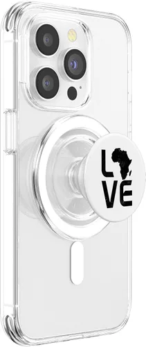 Vista 3 de África LOVE African Map Black Pride Etiopía Kenia Nigeria PopSockets MagSafe PopGrip para iPhone