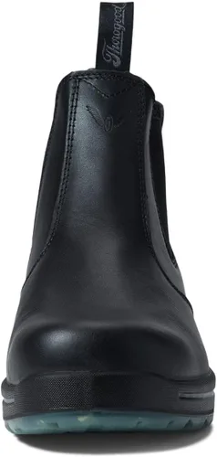 Vista 2 de Thorogood Botas de seguridad de 6 pulgadas para hombres y mujeres, de cuero con liberación rápida, suela antideslizante y parte inferior translúcida