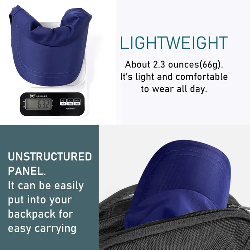 Vista 5 de Gorra de béisbol impermeable para hombre, sombrero de lluvia plegable para correr, al aire libre
