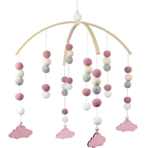 Vista 11 de Cuna móvil neutral para cuna móvil hecha a mano, bola de fieltro móvil, cuna de bebé, móvil de techo móvil para habitación de niñas, decoración