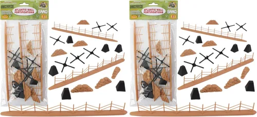 Vista 6 de BMC WW2 Atlantic Wall Fortifications - 21pc plástico ejército hombres accesorios
