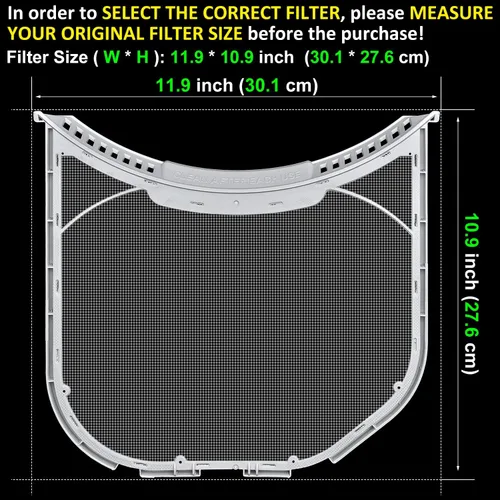 Vista 2 de ADQ56656401 Filtro de Pelusa de Reemplazo para Secadoras LG y Kenmore, Ultra Duradero Filtro de Pantalla de Trampa de Pelusa para Secadora, Nueva