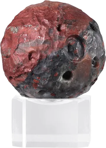 Vista 7 de Nupuyai Escultura de bola de cristal Moon Planet con soporte acrílico, esfera redonda, decoración de piedra de cristal para mesa de oficina en casa