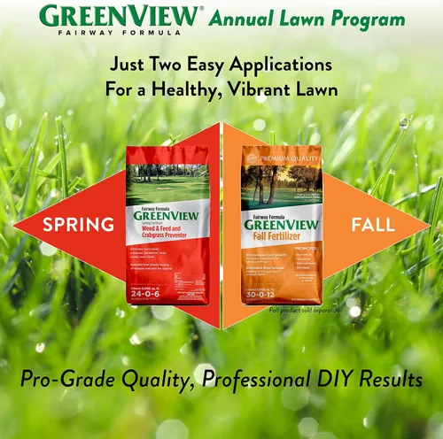 Vista 13 de GreenView Fairway Formula - Fertilizante de primavera para prevenir malezas y piensos y pasto de cangrejo