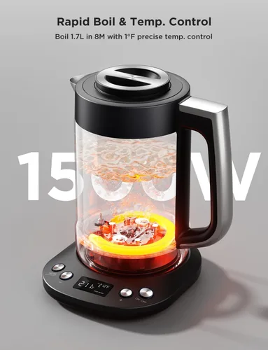 Vista 9 de GoveeLife - Hervidor Eléctrico Inteligente con Infusor de Té para Hojas Sueltas, Hervidor Eléctrico de Té de 1.7 L con Programa de Infusión, Control