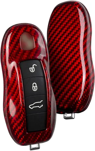 Vista 7 de Funda para llavero de fibra de carbono auténtica y genuina 100% pura, ajuste deportivo para Porsche Boxster Turbo Cayenne Panamera Macan Cayman 911
