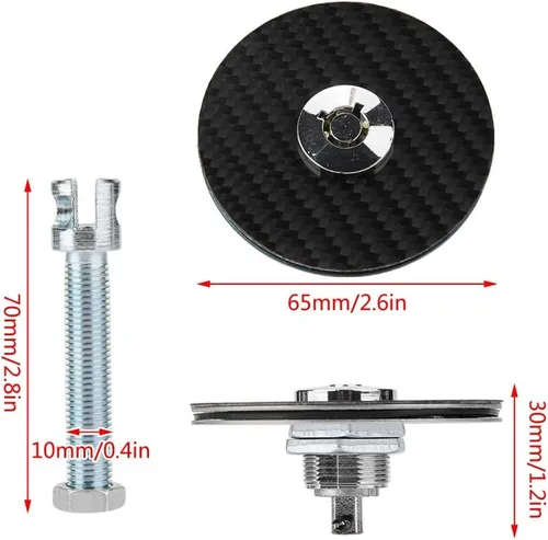 Vista 4 de Kit de pasador de capó para coche, universal, fibra de carbono, estilo de motor, cubierta de capó, bloqueo de llave, kit de liberación rápida