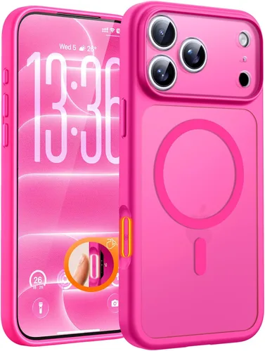 Vista 402 de TOCOL Funda magnética 3 en 1 para iPhone 15 Pro, mejorada [protección completa de cámara] con 2 protectores de pantalla, compatible con MagSafe Gris
