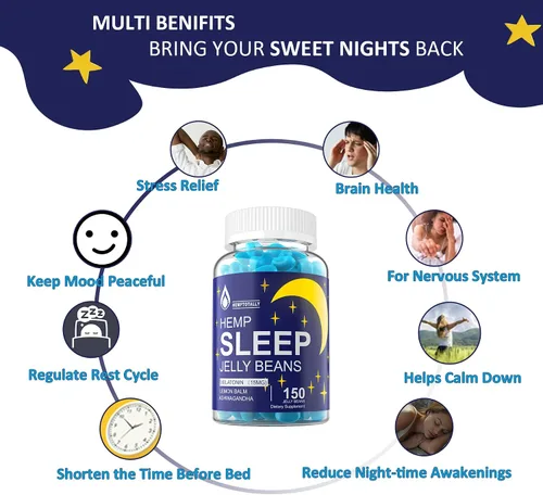 Vista 5 de Melatonina 3 mg 15 mg para toda la familia con Ashwagandha, 5-HTP, bálsamo de limón, magnesio, B12, B6 masticable y bajo en azúcar, para un ciclo