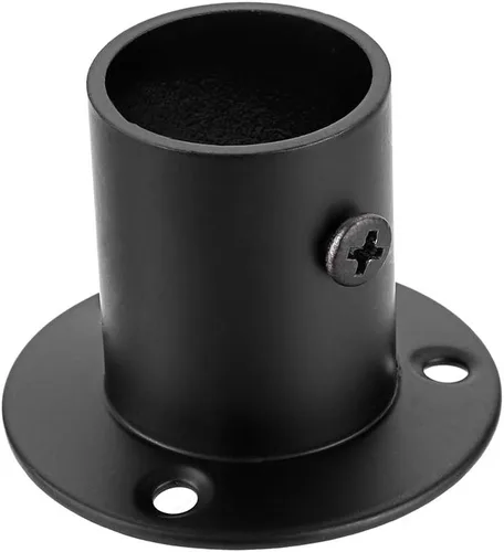 Vista 4 de OwnMy Paquete de 4 soportes de barra de acero inoxidable, soporte de tubo de montaje en pared con tornillos para armario, armario, barra de cortina