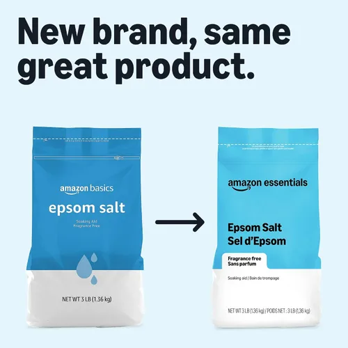 Vista 2 de Amazon Basics Epsom Salt Soak, sulfato de magnesio USP, 3 libras, paquete de 6
