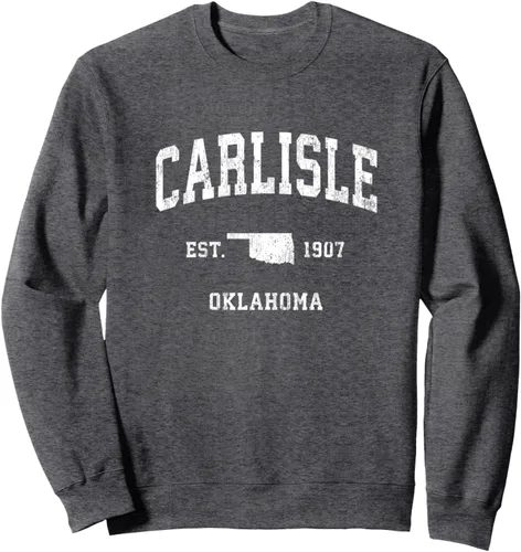 Vista 4 de Carlisle Oklahoma OK - Sudadera de diseño deportivo vintage, Negro