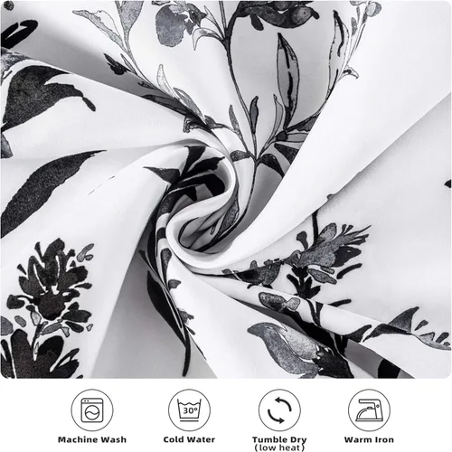 Vista 5 de DriftAway Sylvia - Cortina opaca con aislamiento térmico y estampado de acuarela, con estampado de hierbas botánicas florales, bolsillo para barra