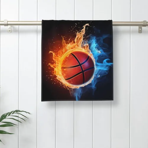 Vista 3 de Toallas suaves para los dedos, toalla de mano de fuego y agua para regalo durante todas las estaciones, 12 x 27.5 pulgadas