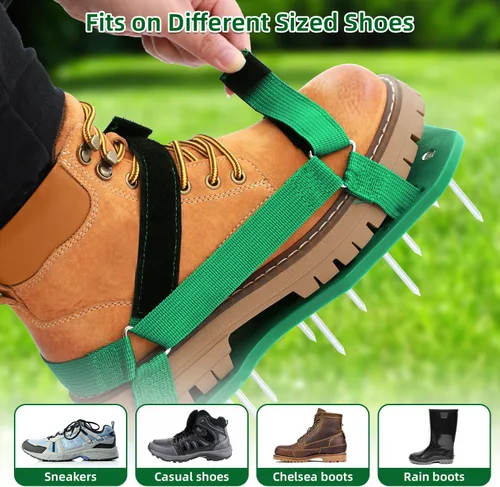 Vista 8 de Ohuhu Zapatos Aireadores de Césped para Hierba: Zapatos de Aireación de Instalación Gratuita con Pala de Acero Inoxidable, Sandalias Aireadoras