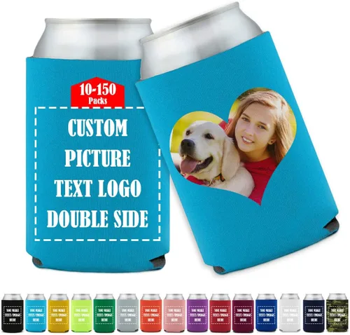 Vista 11 de Funda enfriadora de latas de cerveza personalizada Koo-zi Slim a granel, añade tu texto con imagen en una cubierta plegable de 12 onzas líquidas