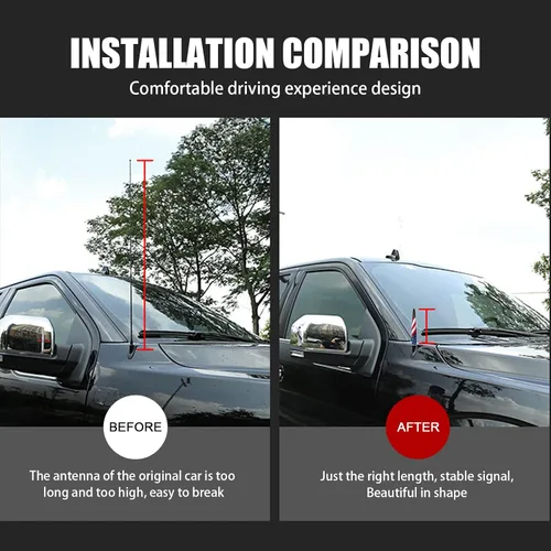Vista 4 de Ajxn 1 PC Antena de Bala para Carro Camión Diseño de Bandera Americana Compatible con F150 F250 F350 Super Chevrolet Duty Raptor Dodge Ram 1500 2500