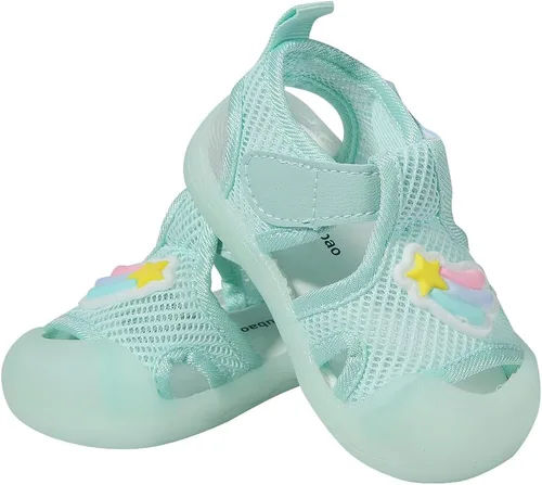 Vista 3 de Sandalias de verano para bebé, malla transpirable, suela de goma, antideslizantes, zapatos para exteriores para niños y niñas de 9 a 30 meses