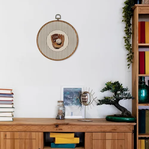 Vista 3 de KSDUT Arte de Pared de Béisbol Vintage - Arte de Pared Deportivo Retro de Moda Marco de Lienzo Colgante con Impresiones, Galería Deportiva
