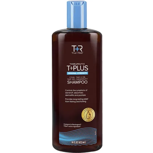 Vista 10 de True+Real Champú de alquitrán de hulla terapéutico Plus Tar Gel anti-caspa, fuerza original 0.5% alquitrán de hulla, 4.4 fl oz