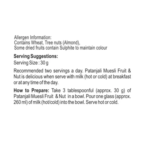 Vista 6 de Patanjali Muesli Fruit & Nut 450G-T