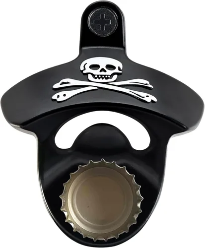 Vista 12 de Abridor magnético de tapa de botella de cola montado en la pared cráneo retro Imanes potentes incrustados, Rustpoof, con scres, colgante de pared