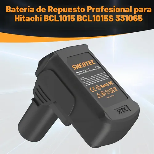 Vista 3 de Shentec Kit de batería de 10.8V-12V 2500mAh compatible con Hitachi BCL1015