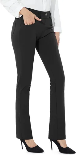 Vista 2 de M MOTEEPI Pantalones de vestir de yoga para mujer de 31, 29, 33 pulgadas, cintura alta, pantalones de trabajo, pantalones de negocios