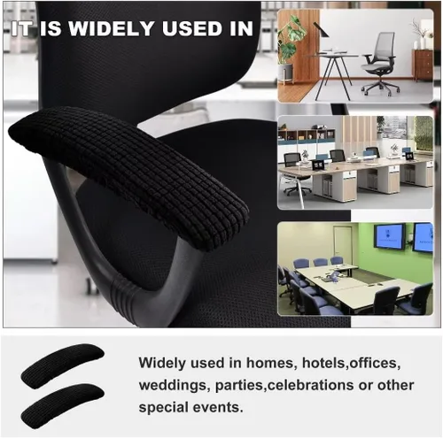 Vista 4 de SARAFLORA Funda para silla de oficina, elástica, resistente a las manchas, de elastano, para silla de computadora, para sillas de escritorio, brazo