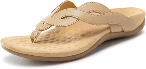 Vista 7 de Rihero Sandalias ortopédicas con soporte para el arco para mujer, sandalias planas y cómodas