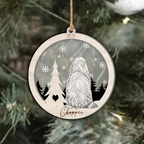 Vista 275 de Nazenti Adorno de Navidad conmemorativo personalizado, regalo personalizado de recuerdo de perro, condolencias por pérdida de mascotas, sabueso