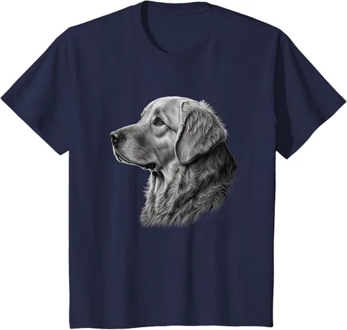 Vista 64 de Camiseta divertida Golden Retriever, Negro
