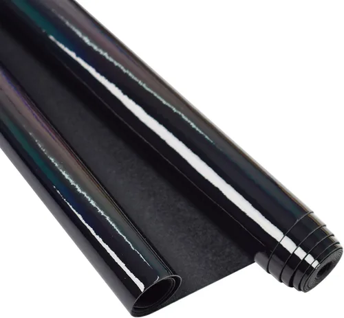 Vista 2 de HGUAN Tela de vinilo holográfica de 12 x 53 pulgadas, 1 rollo de hojas de piel sintética son adecuadas para lazos, aretes de cuero y otros artículos