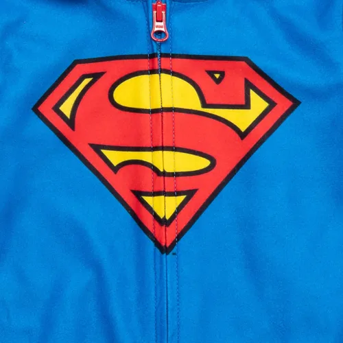 Vista 6 de DC Comics Justice League Superman Batman Flash Zip Up Pijama Cosplay Enterizo Niño a Niño Grande