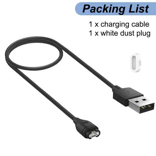Vista 4 de Cargador para Garmin Instinct, Instinct 3 2 2S 2X, cable de carga de repuesto, cable USB con tapón antipolvo blanco para Garmin Smart Watch (1)