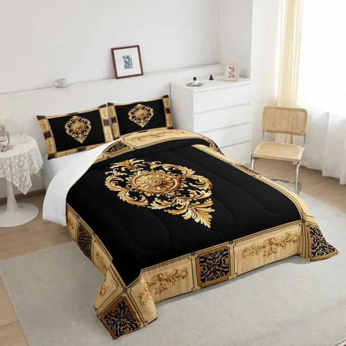 Vista 4 de jejeloiu Juego de ropa de cama floral Vinatge de tamaño individual para niños y niñas, juego de edredón tradicional para niños, edredón retro