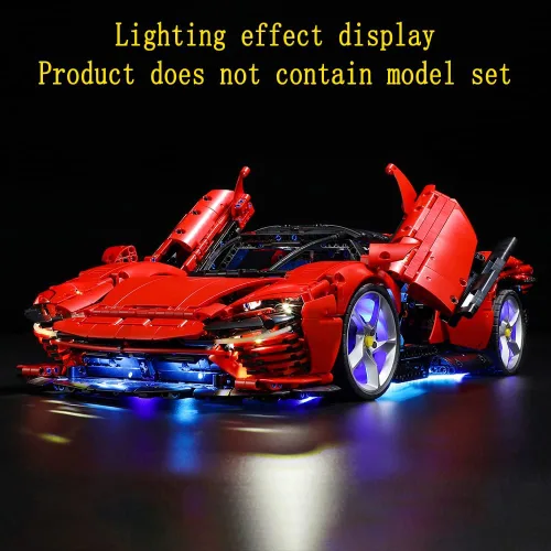 Vista 5 de GEAMENT Kit de luces LED compatible con Lego Ferrari Daytona SP3 - Juego de iluminación para modelo Technic 42143 (juego de modelos no incluidos)