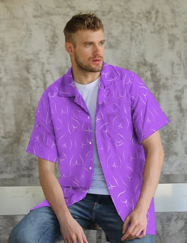Vista 2 de BONLOR Camisas de los años 80 para hombre, camisas retro de los años 90, camisa hawaiana, camisas con botones, camisa de discoteca, trajes