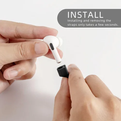 Vista 3 de Correas magnéticas antipérdida para AirPods, paquete de 4 unidades, cordón de cuello de silicona suave con diseño magnético ultra fuerte, compatible