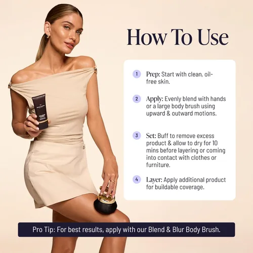 Vista 7 de Westmore Beauty Perfector de cobertura corporal – Maquillaje impermeable para piernas y cuerpo/bronceador para mujeres – El mejor maquillaje