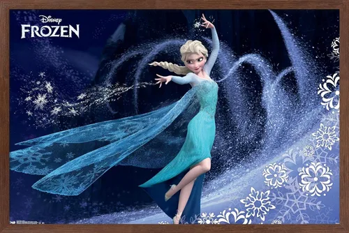 Vista 9 de Trends International Disney Frozen - Póster de pared de Elsa, 22.4 pulgadas de largo x 14.7 pulgadas, versión enmarcada en madera de granero