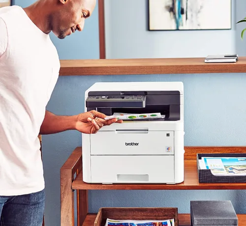 Vista 4 de Brother HL-L3290CDW Impresora láser digital compacta inalámbrica todo en uno, copia de escaneo de impresión, impresión dúplex, 600 x 2400 ppp