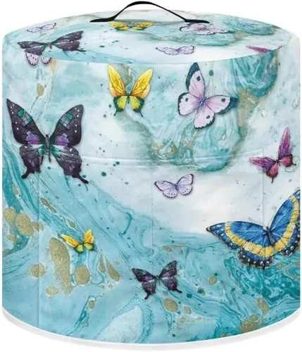 Vista 18 de GLENLCWE Funda para olla a presión de esqueleto de sangre roja para olla arrocera de 3 cuartos de galón, cubierta antipolvo de Halloween, cubierta