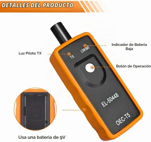 Vista 3 de EL-50448 herramienta de restablecimiento TPMS, herramienta de programación de reset del sistema TPMS del coche, herramientas de activación